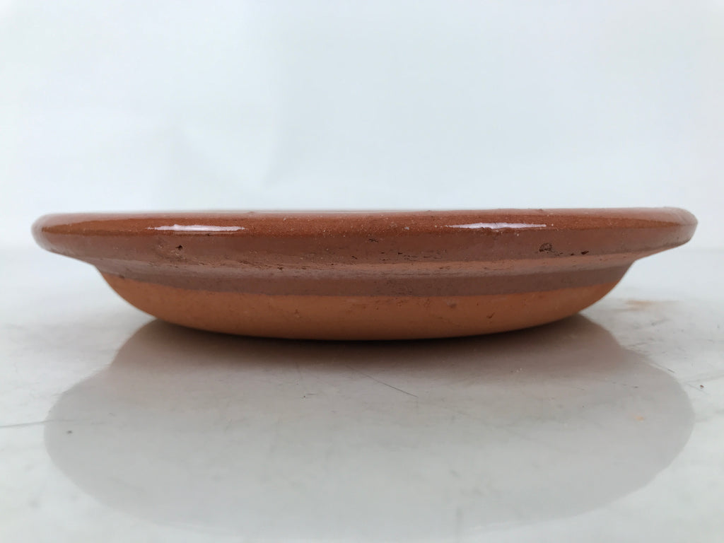 Japanese Glazed Clay Terracotta Plate Sara Vtg Kozara Serving Dish Orange Y388