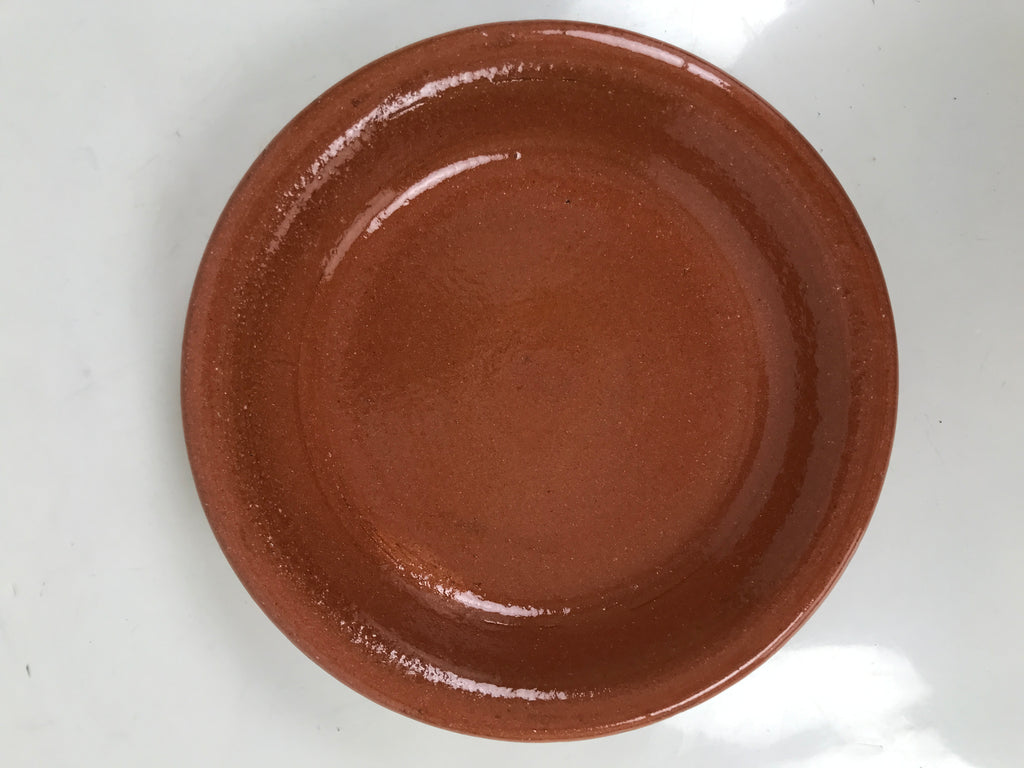 Japanese Glazed Clay Terracotta Plate Sara Vtg Kozara Serving Dish Orange Y388