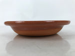 Japanese Glazed Clay Terracotta Small Plate Kozara Vtg Serving Dish Orange Y389