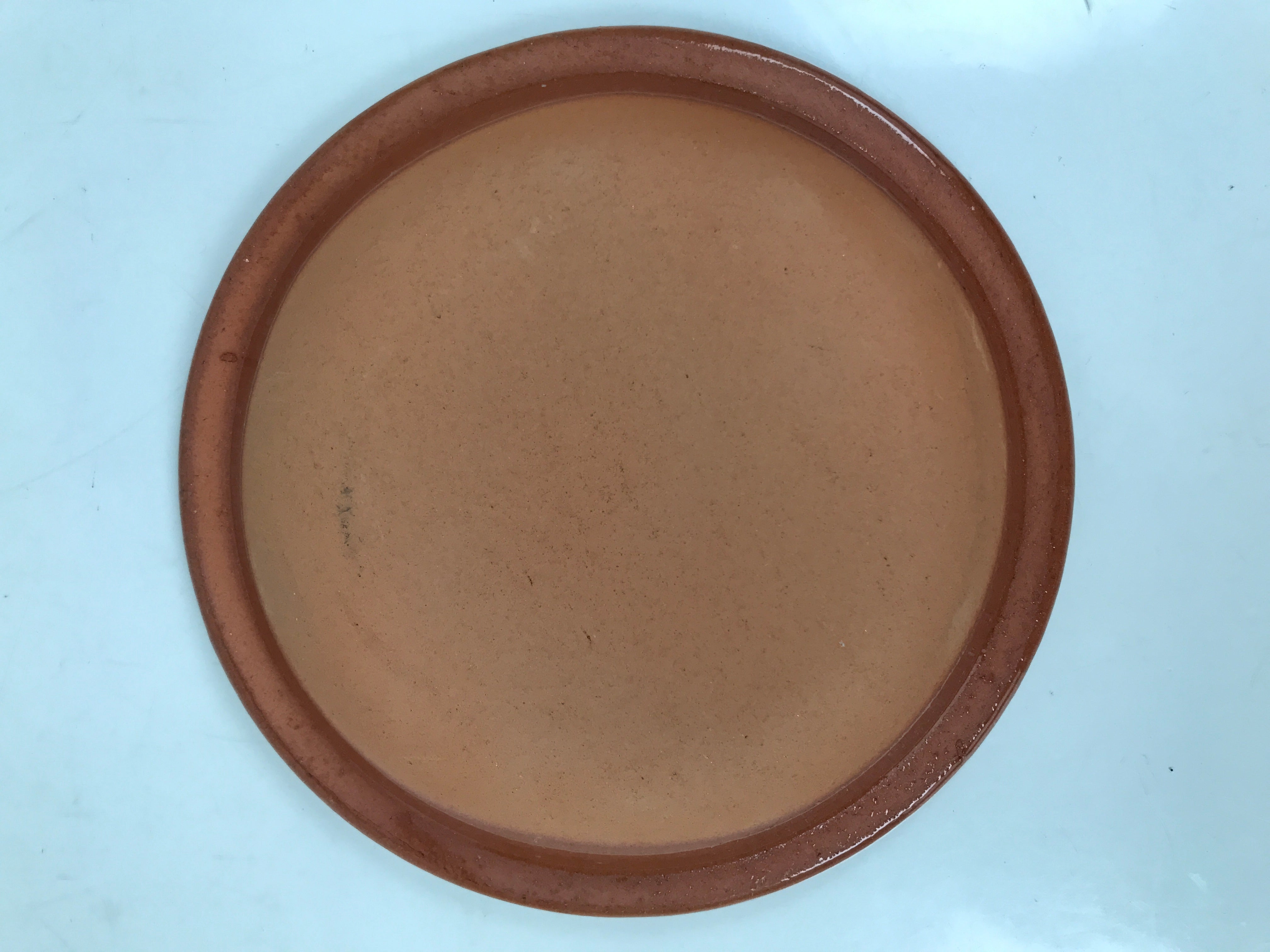 Japanese Glazed Clay Terracotta Small Plate Kozara Vtg Serving Dish Orange Y389