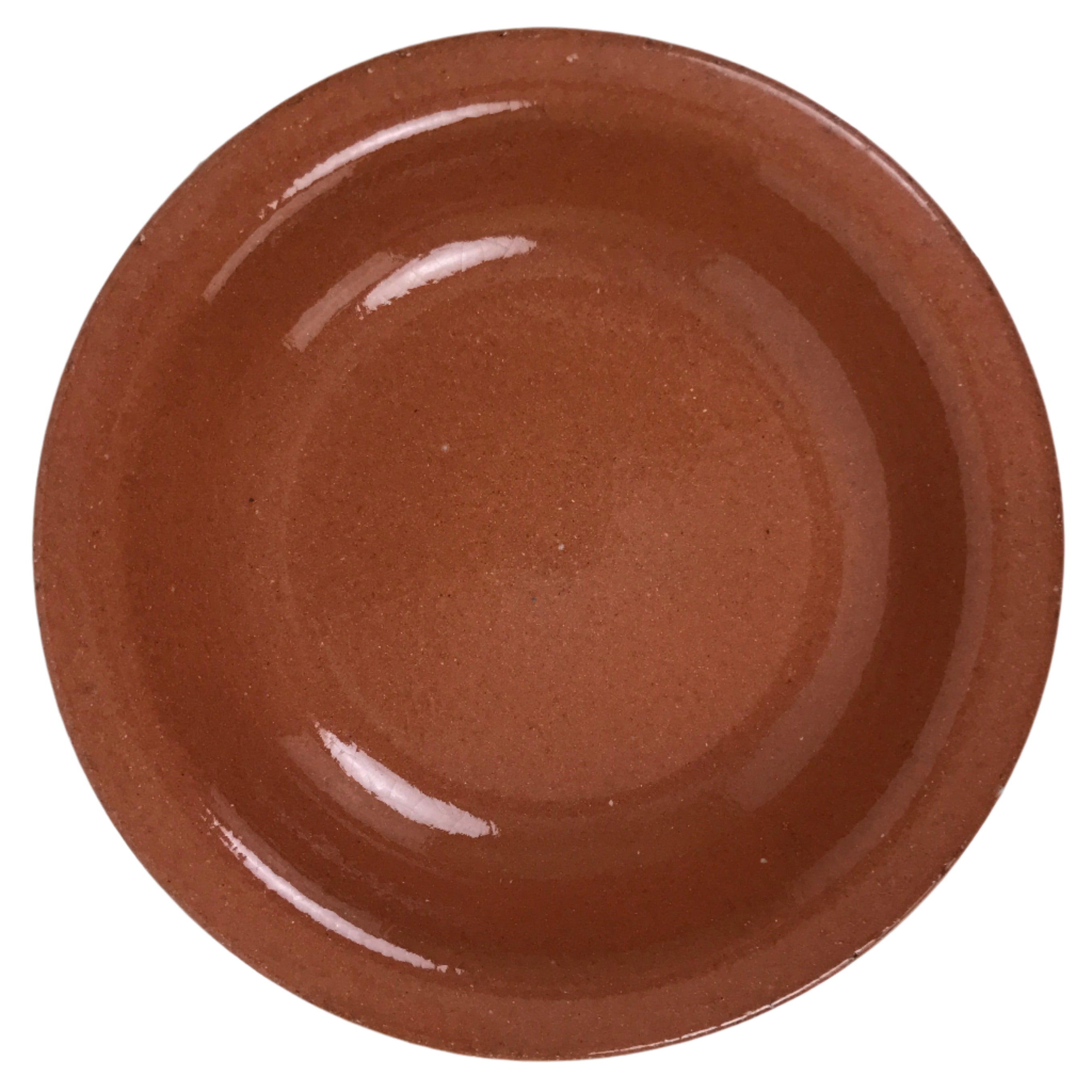 Japanese Glazed Clay Terracotta Small Plate Kozara Vtg Serving Dish Orange Y389