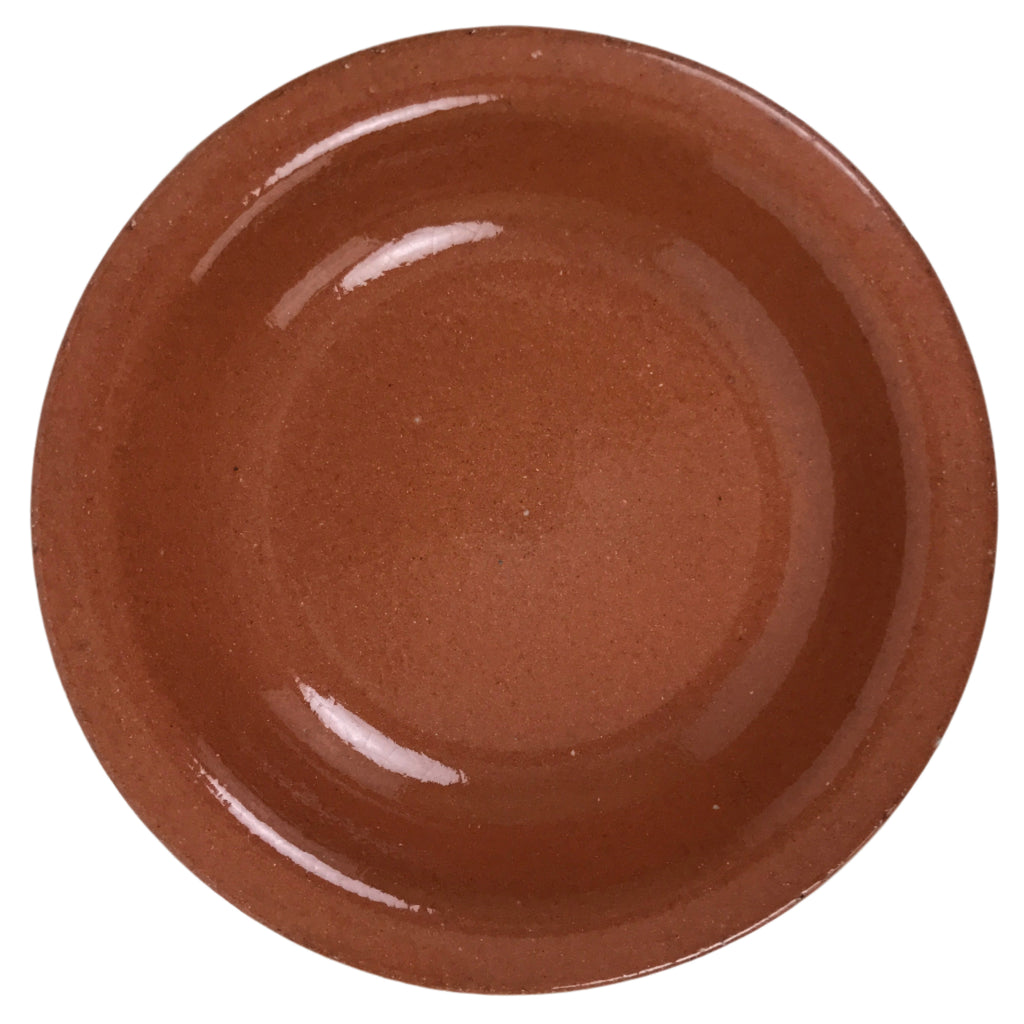 Japanese Glazed Clay Terracotta Small Plate Kozara Vtg Serving Dish Orange Y389