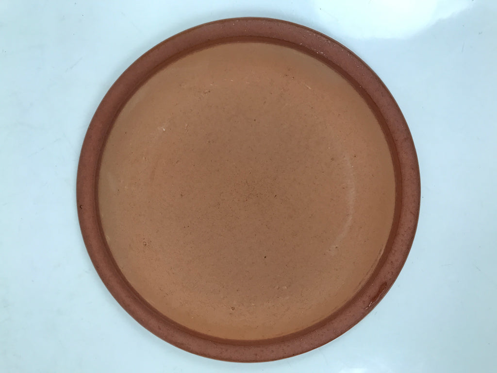 Japanese Glazed Clay Terracotta Small Plate Kozara Vtg Serving Dish Orange Y390