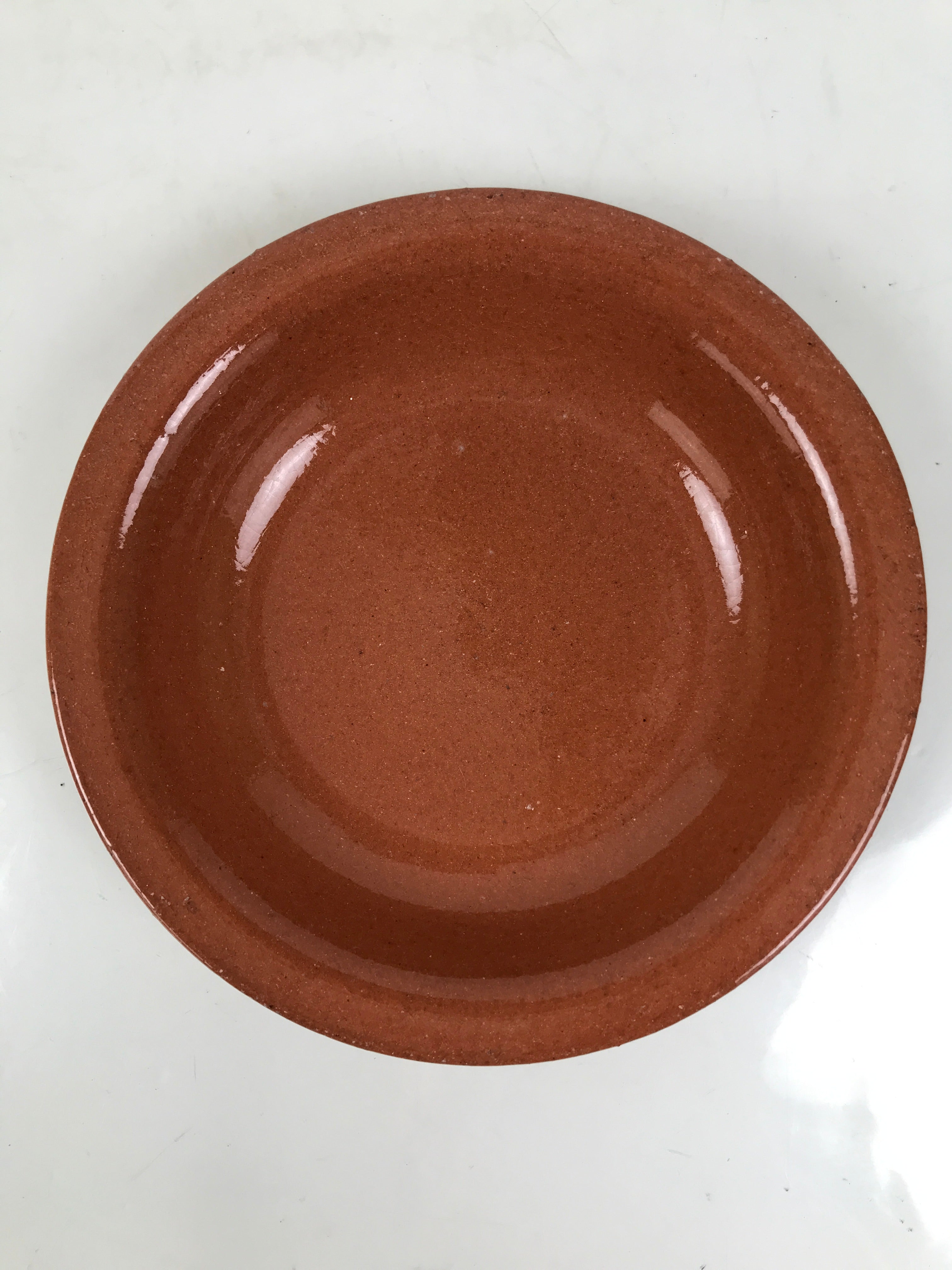 Japanese Glazed Clay Terracotta Small Plate Kozara Vtg Serving