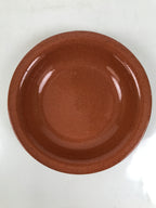 Japanese Glazed Clay Terracotta Small Plate Kozara Vtg Serving Dish Orange Y391