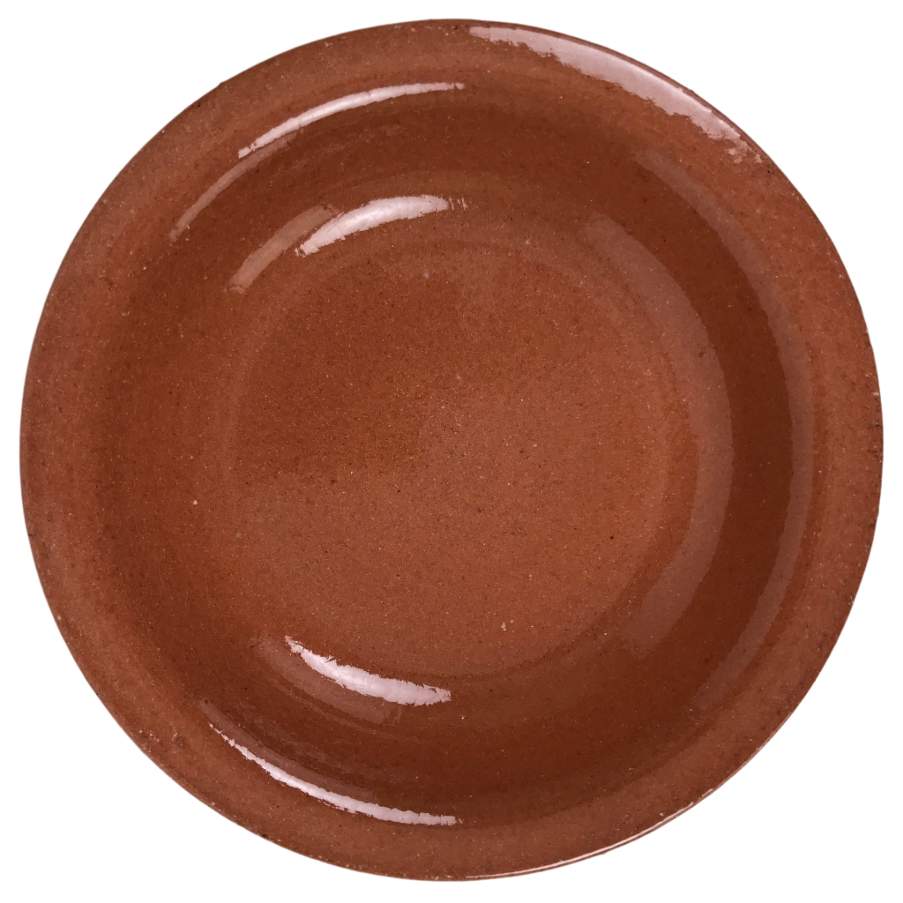 Japanese Glazed Clay Terracotta Small Plate Kozara Vtg Serving