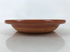 Japanese Glazed Clay Terracotta Small Plate Kozara Vtg Serving Dish Orange Y392