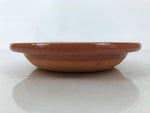 Japanese Glazed Clay Terracotta Small Plate Kozara Vtg Serving Dish Orange Y392