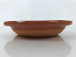 Japanese Glazed Clay Terracotta Small Plate Kozara Vtg Serving Dish Orange Y392