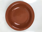 Japanese Glazed Clay Terracotta Small Plate Kozara Vtg Serving Dish Orange Y392