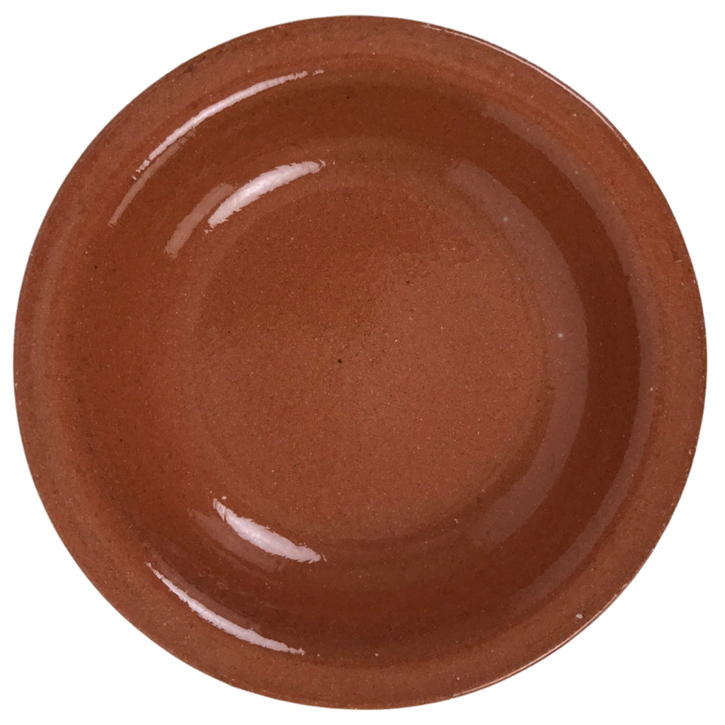 Japanese Glazed Clay Terracotta Small Plate Kozara Vtg Serving Dish Orange Y392