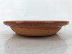 Japanese Glazed Clay Terracotta Small Plate Kozara Vtg Serving Dish Orange Y393