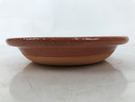 Japanese Glazed Clay Terracotta Small Plate Kozara Vtg Serving Dish Orange Y393