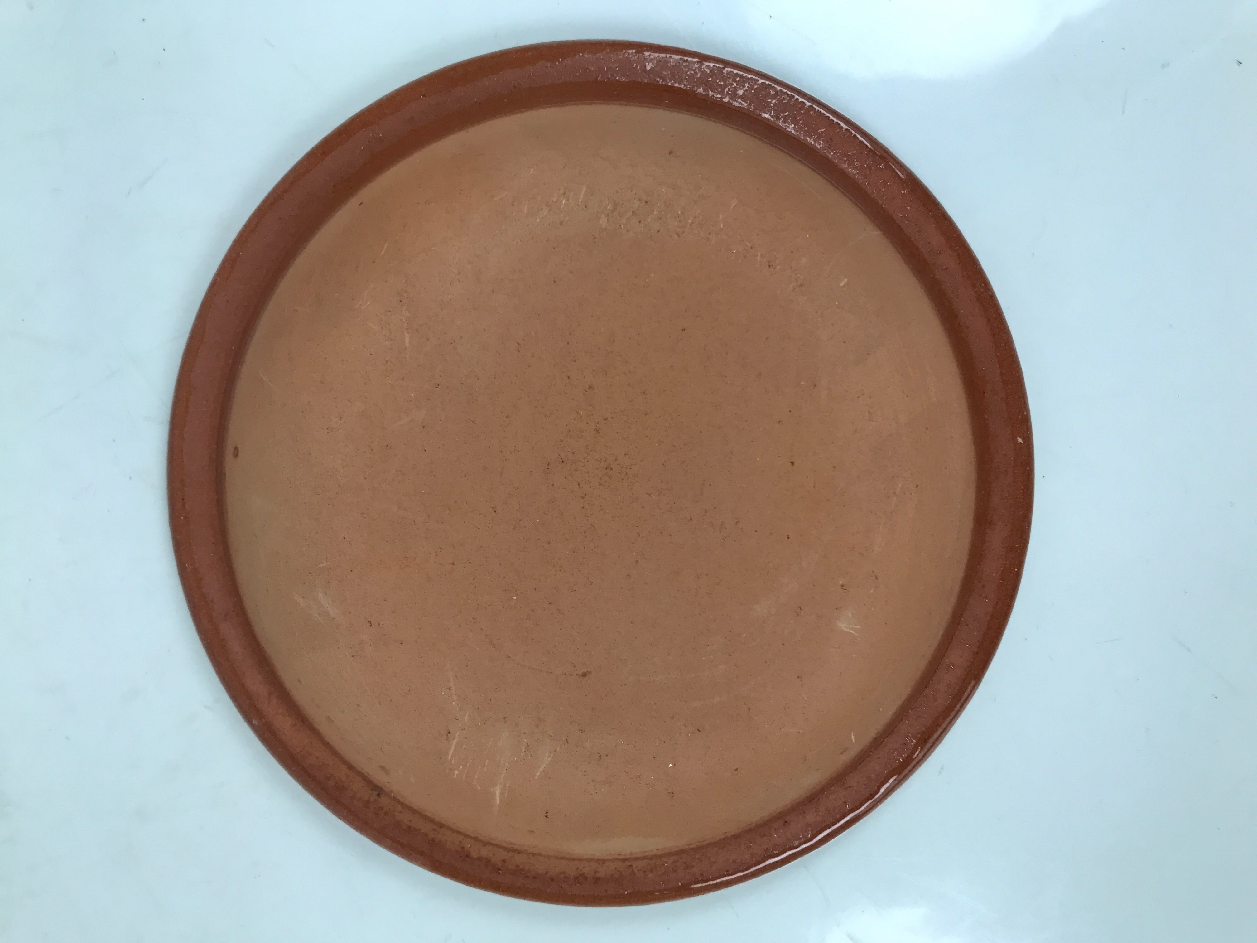 Japanese Glazed Clay Terracotta Small Plate Kozara Vtg Serving Dish Orange Y393