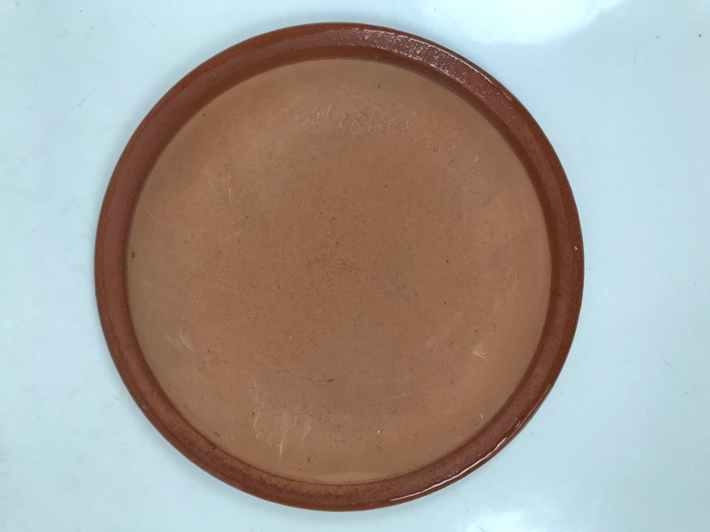 Japanese Glazed Clay Terracotta Small Plate Kozara Vtg Serving Dish Orange Y393