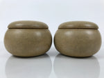 Japanese Go Stone Goishi Game Pieces Set Vtg Igo Brown Resin Bowls Glass GO102