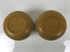 Japanese Go Stone Goishi Game Pieces Set Vtg Igo Brown Resin Bowls Glass GO102