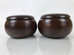 Japanese Go Stone Goishi Game Pieces Set Vtg Igo Brown Resin Bowls Shell GO97