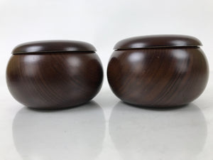 Japanese Go Stone Goishi Game Pieces Set Vtg Igo Brown Resin Bowls Shell GO97