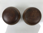 Japanese Go Stone Goishi Game Pieces Set Vtg Igo Brown Wood Bowls Glass GO103