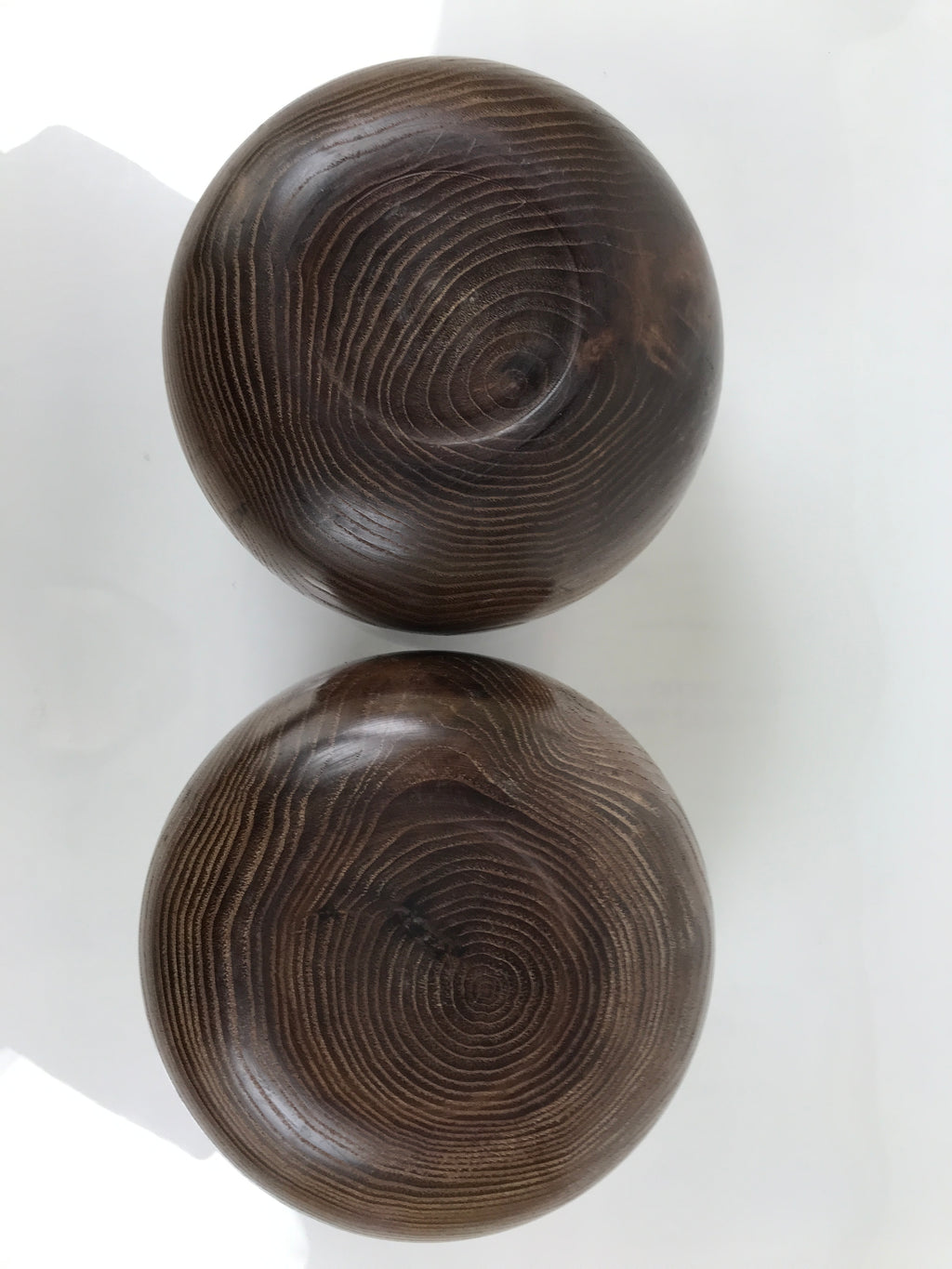 Japanese Go Stone Goishi Game Pieces Set Vtg Igo Brown Wood Bowls Glass GO104