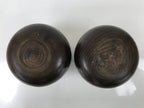 Japanese Go Stone Goishi Game Pieces Set Vtg Igo Brown Wood Bowls Glass GO98