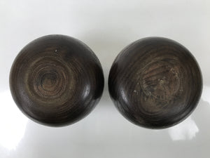 Japanese Go Stone Goishi Game Pieces Set Vtg Igo Brown Wood Bowls Glass GO98