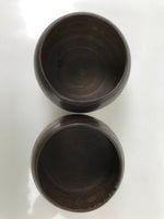 Japanese Go Stone Goishi Game Pieces Set Vtg Igo Brown Wood Bowls Glass GO98