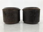 Japanese Go Stone Goishi Game Pieces Set Vtg Igo Brown Wood Bowls Shell GO101