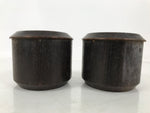 Japanese Go Stone Goishi Game Pieces Set Vtg Igo Brown Wood Bowls Shell GO101