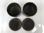 Japanese Go Stone Goishi Game Pieces Set Vtg Igo Brown Wood Bowls Shell GO101