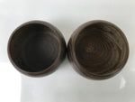 Japanese Go Stone Goishi Game Pieces Set Vtg Igo Brown Wooden Bowls Shell GO93