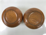 Japanese Go Stone Goishi Game Pieces Set Vtg Igo Brown Wooden Bowls Shell GO95