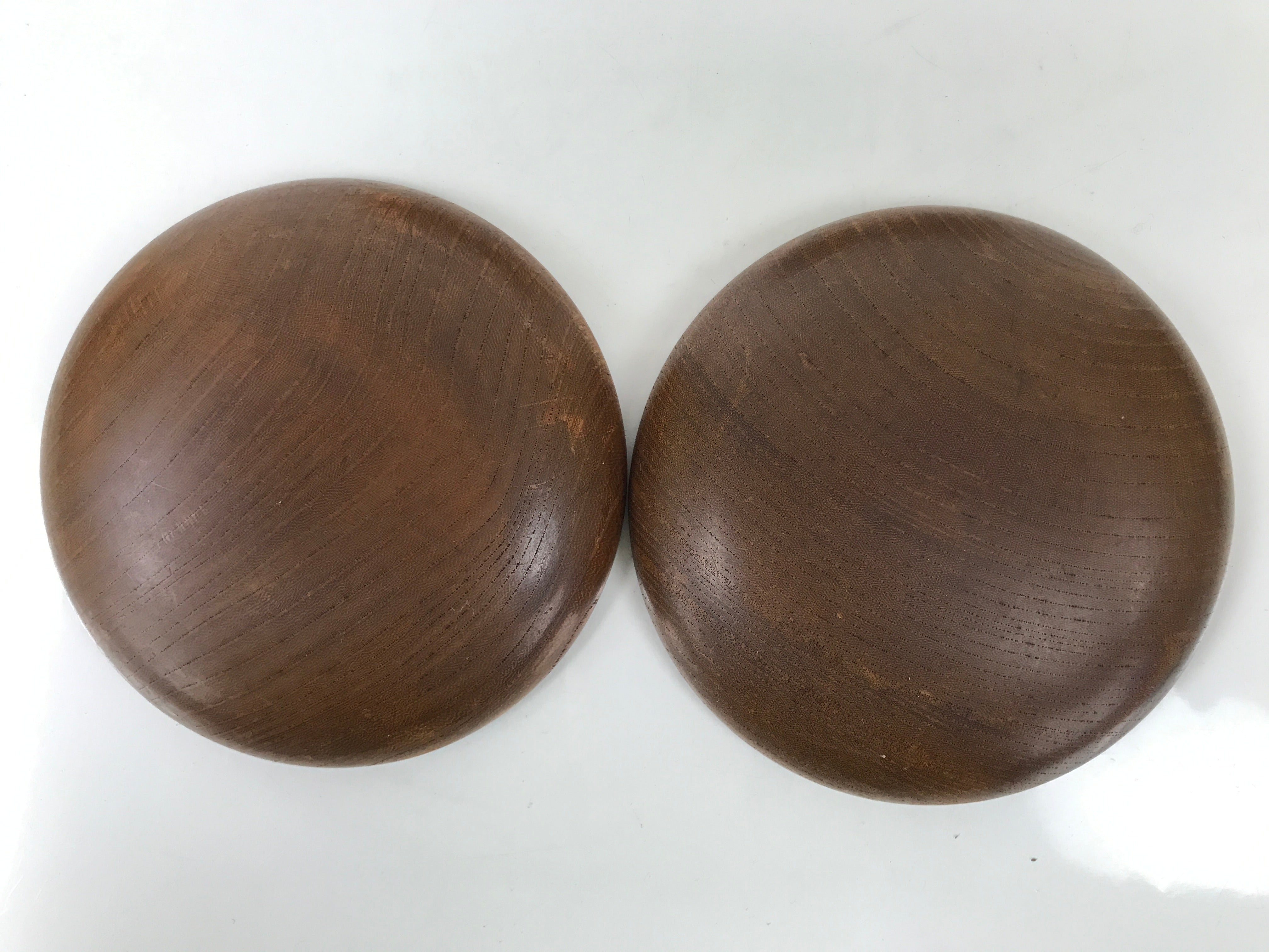 Japanese Go Stone Goishi Game Pieces Set Vtg Igo Brown Wooden Bowls Shell GO95