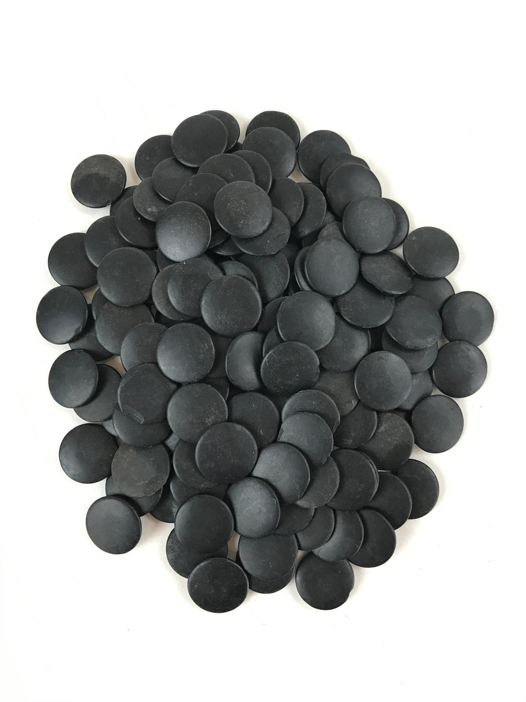Japanese Go Stone Goishi Game Pieces Vtg Black Plastic Bowls Shell Stone GO85