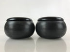 Japanese Go Stone Goishi Game Pieces Vtg Black Plastic Bowls Shell Stone GO85