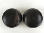 Japanese Go Stone Goishi Game Pieces Vtg Brown Wood Bowls Stone Shell GO83
