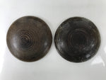 Japanese Go Stone Goishi Game Pieces Vtg Igo Brown Wood Bowls Glass Shell GO96