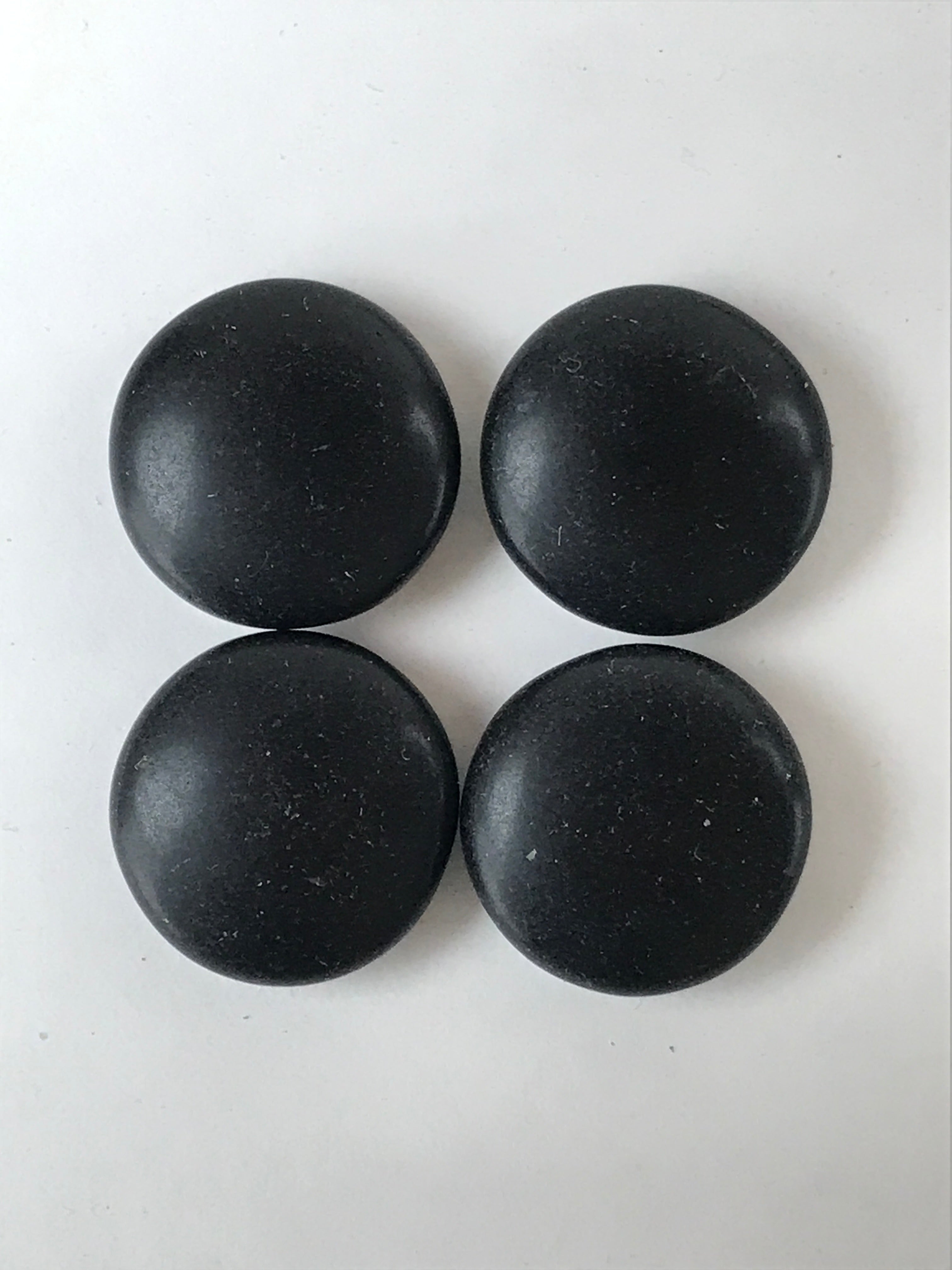 Japanese Go Stone Goishi Game Pieces Vtg Igo Brown Wooden Bowls Glass GO92