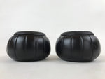 Japanese Go Stone Goishi Game Pieces Vtg Nintendo Black Plastic Bowls Glass GO86