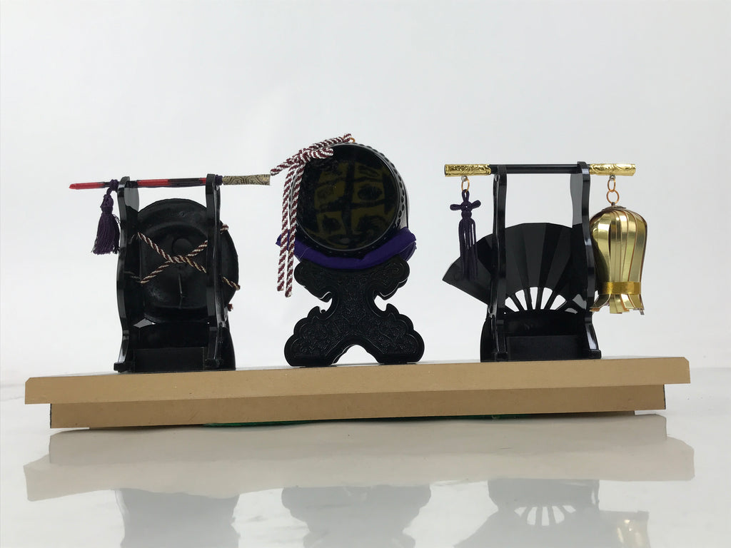 Japanese Gogatsu Ningyo Display Vtg Drum Folding Fan Shade Stand Boys' Day ID644