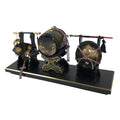Japanese Gogatsu Ningyo Display Vtg Drum Folding Fan Shade Stand Boys' Day ID644