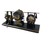 Japanese Gogatsu Ningyo Display Vtg Drum Folding Fan Shade Stand Boys' Day ID644