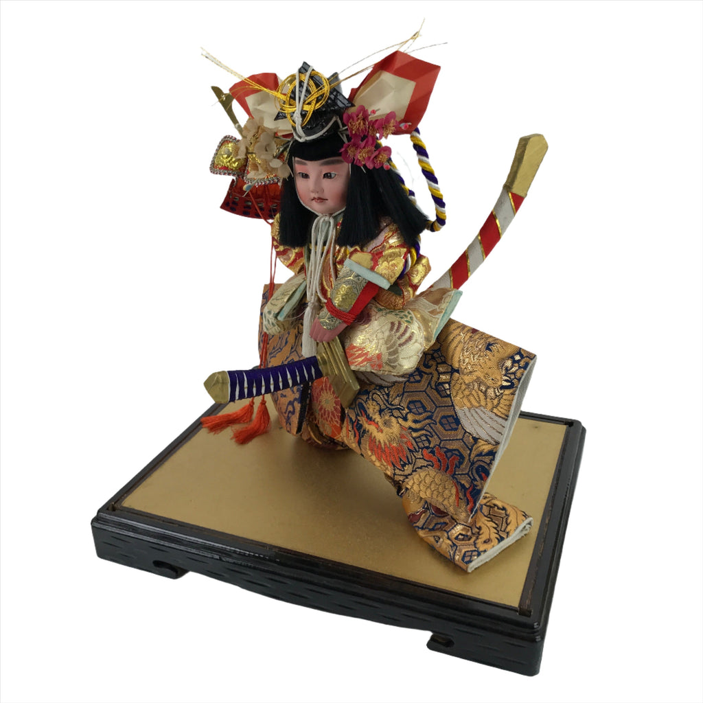 Japanese Gogatsu Ningyo Little Samurai Doll Vtg Boys Day Festival Display ID573
