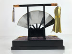 Japanese Gogatsu Ningyo Military Fan Display Vtg Lacquered Stand Boys' Day ID578