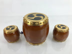 Japanese Gogatsu Ningyo Taiko Drum Display Vtg Lacquered Stand Boys' Day ID579