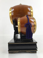 Japanese Gogatsu Ningyo Taiko Drum Display Vtg Lacquered Stand Boys' Day ID579