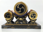 Japanese Gogatsu Ningyo Taiko Drum Display Vtg Lacquered Stand Boys' Day ID646