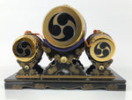 Japanese Gogatsu Ningyo Taiko Drum Display Vtg Lacquered Stand Boys' Day ID646