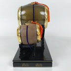 Japanese Gogatsu Ningyo Taiko Drum Display Vtg Lacquered Stand Boys' Day ID646